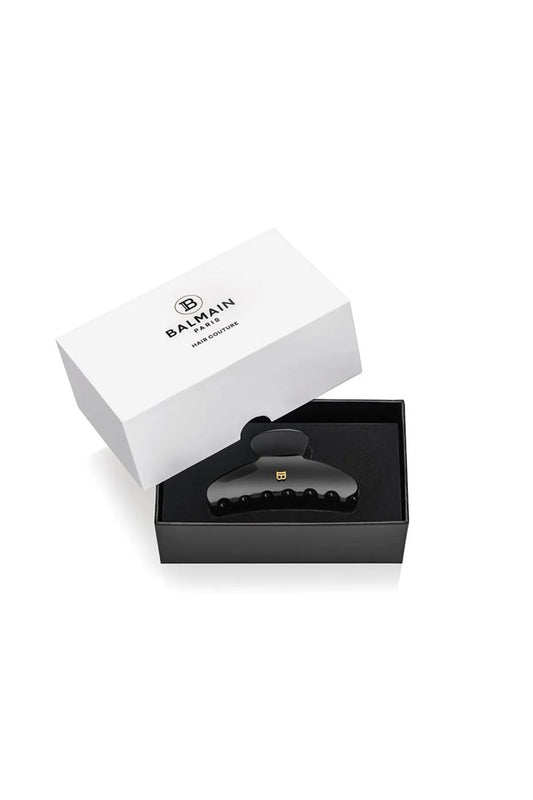 Balmain Cellulose Acetate Pince a Cheveux Saç Tokası Orta Siyah image 1