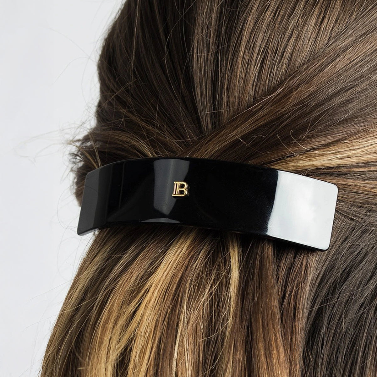 Balmain Cellulose Acetate Barrette Pour Cheveux Saç Tokası Büyük Siyah image 2
