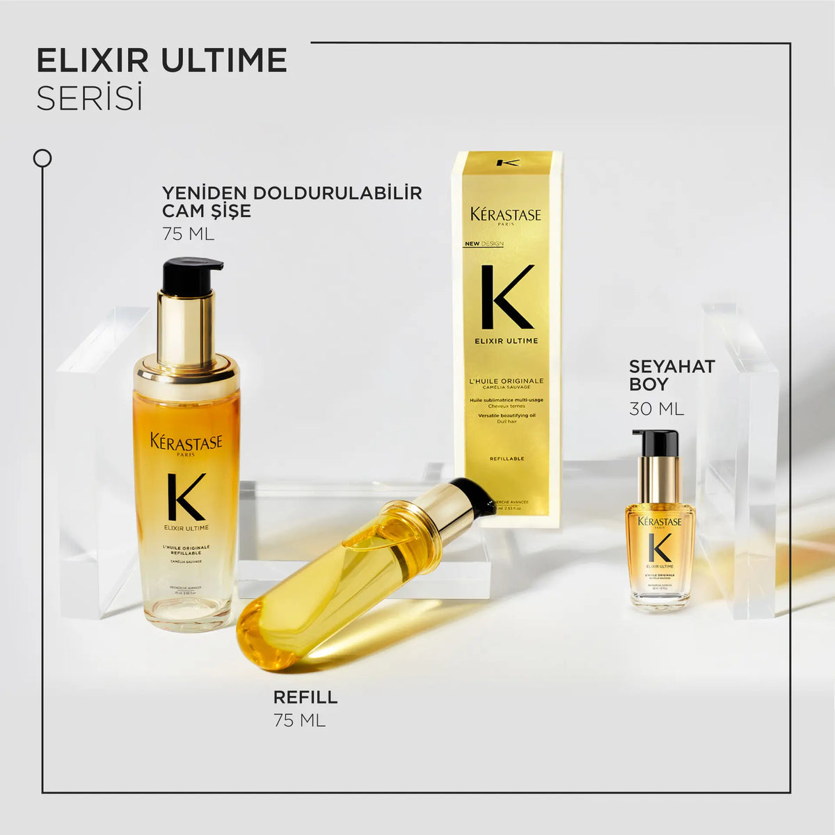 Kérastase Elixir Ultime L'Huile Originale Saç Yağı 75 ml – Yeniden Doldurulabili image 1