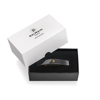 Balmain Cellulose Acetate Barrette Pour Cheveux Saç Tokası Büyük Siyah image 1