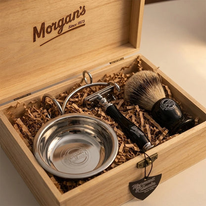 Morgan's Pomade Ahşap Kutulu Lüks Erkek Tıraş Seti – Kusursuz Geleneksel Tıraş D image 1