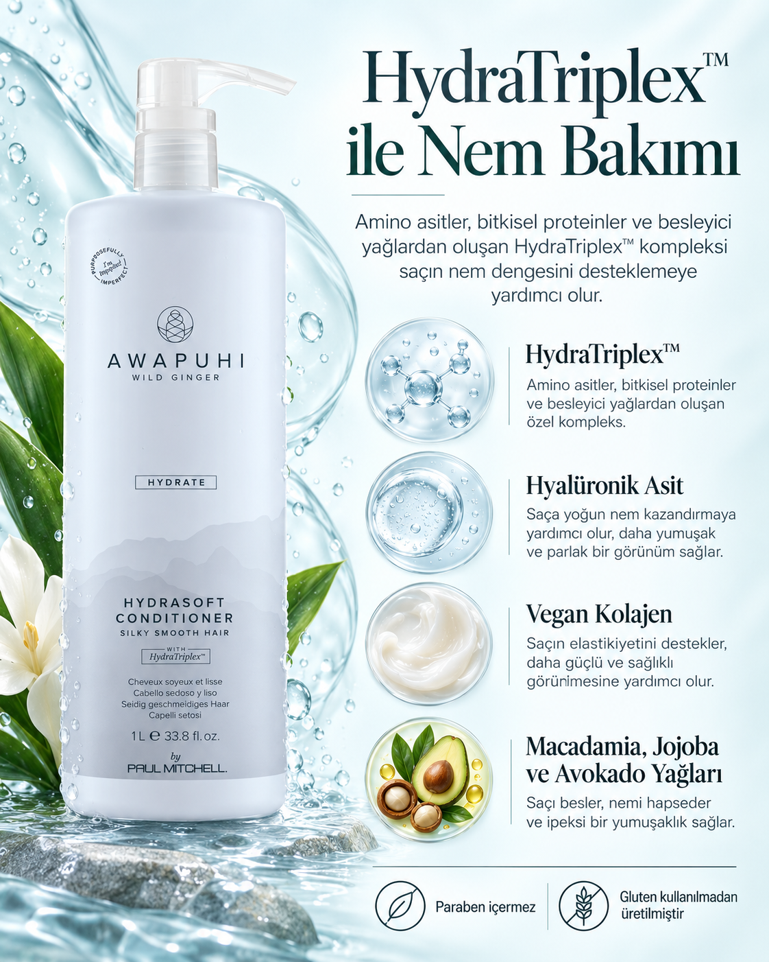 Awapuhi Wild Ginger HydraSoft Nemlendirici Saç Kremi 1000 ml