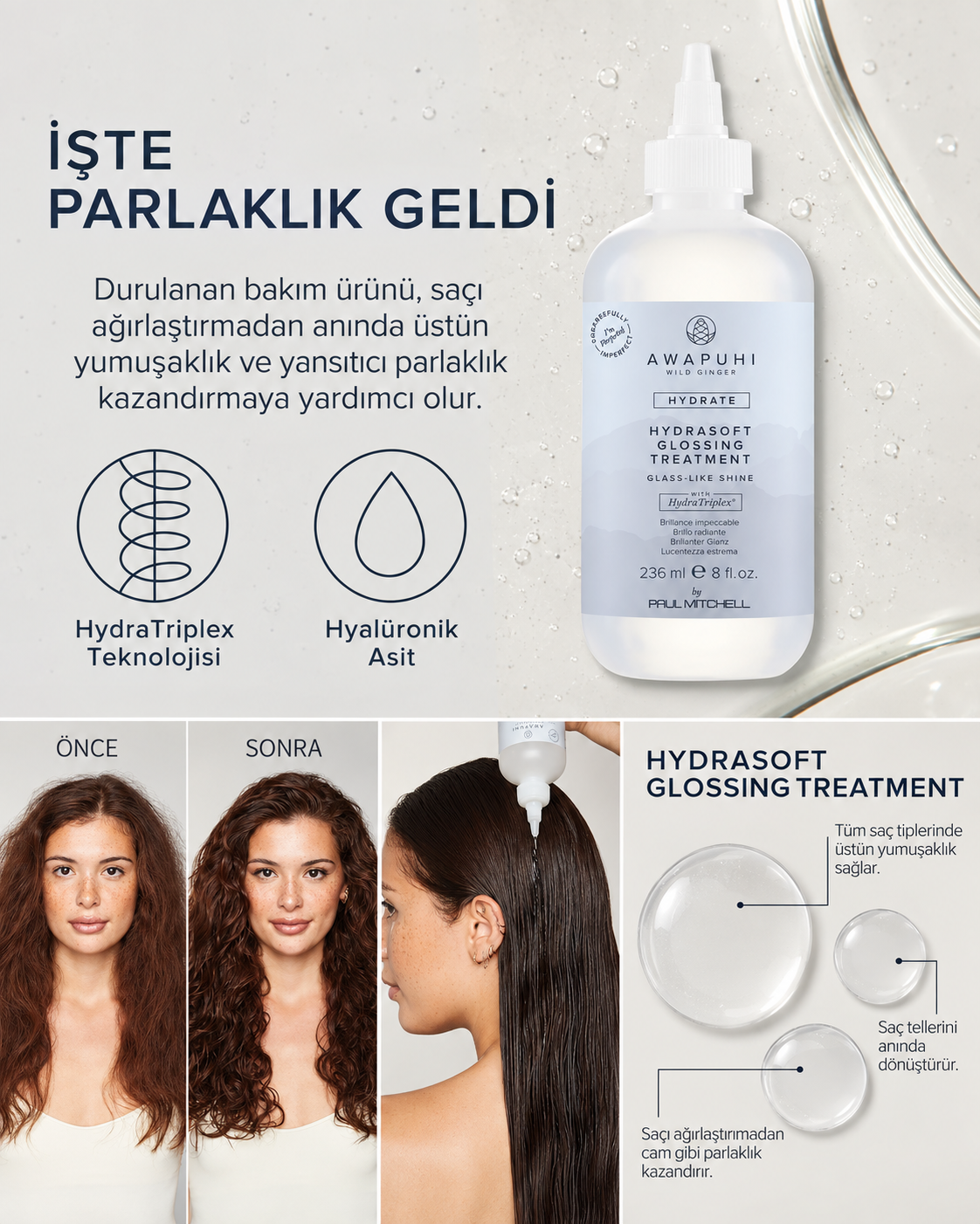 Awapuhi Wild Ginger HydraSoft Parlaklık ve Nem Bakımı 236 ml