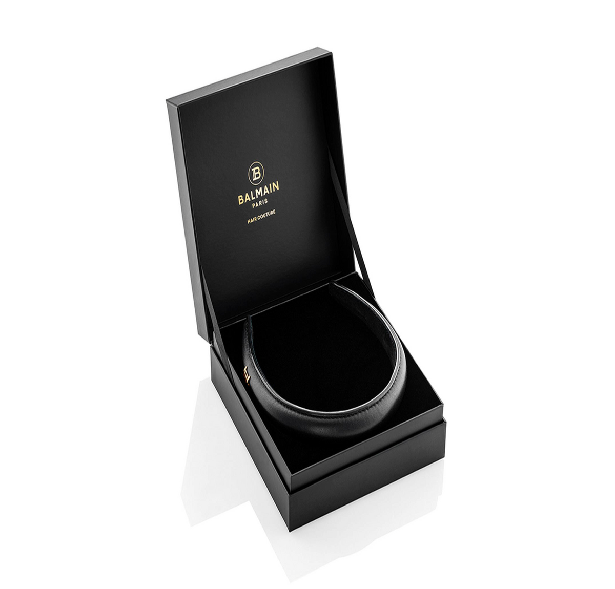 Balmain Leather Puffed Headband Siyah Deri Kadın Taç image 3