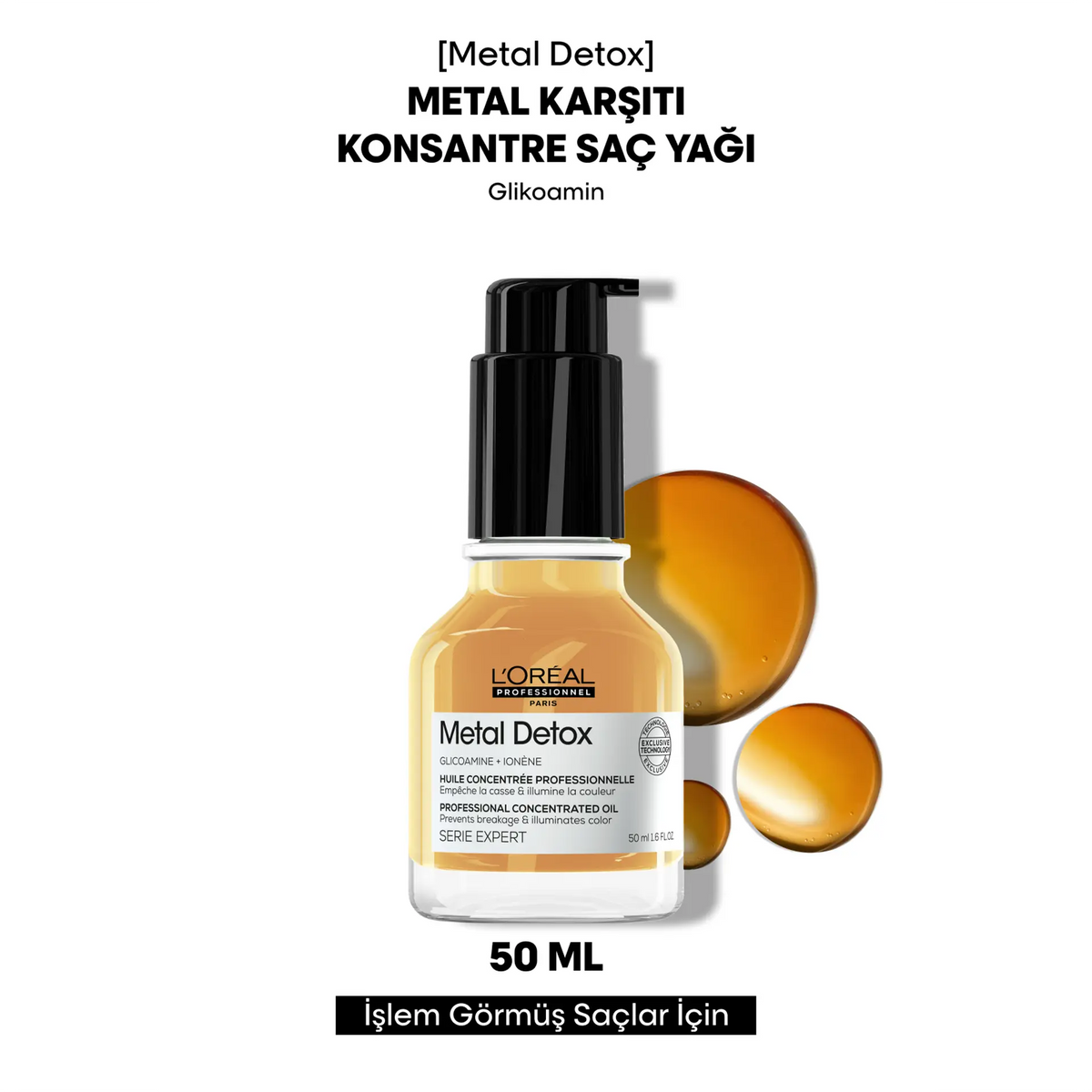 L'Oréal Metal Detox Konsantre Saç Bakım Yağı 50ml image 2