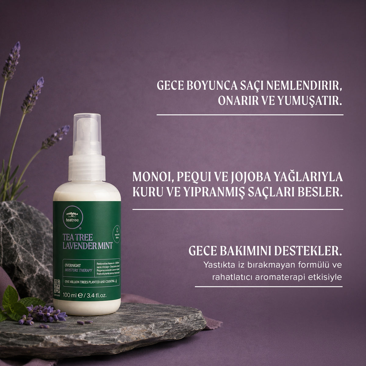 Tea Tree Lavender Mint Overnight Moisture Therapy Gece Bakım Kremi 100 ml
